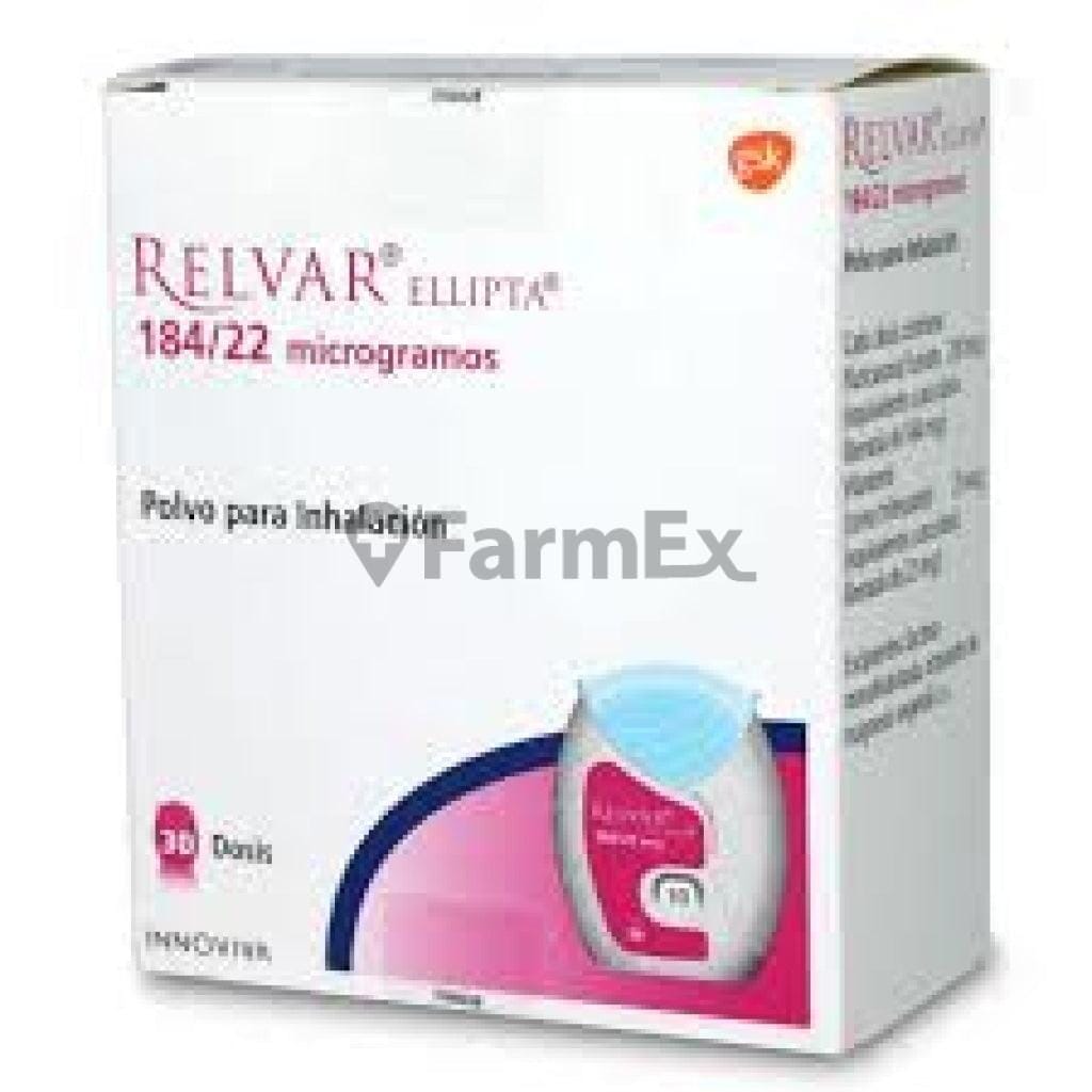 Relvar Ellipta 184 / 22 Polvo Para Inhalación x 30 dosis Farmex-VidaTres-Persistente